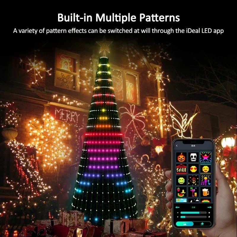 Lighting Christmas Decor - Kerstster Boomverlichting RGB LED, Bluetooth APP-gestuurde