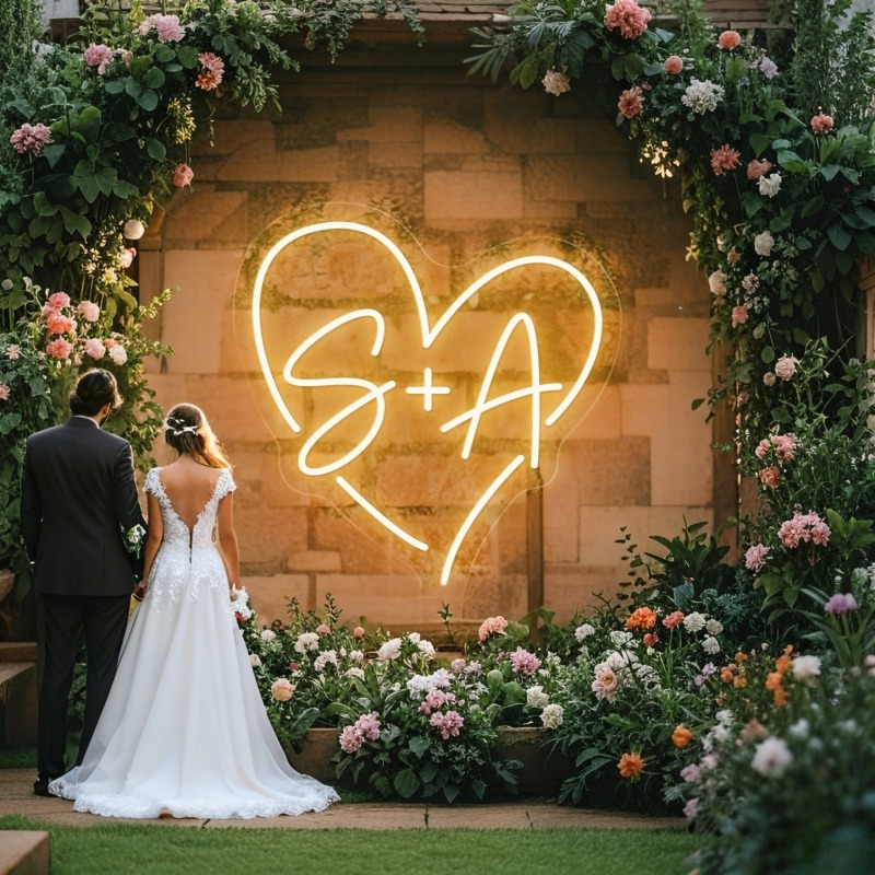 Lighting Decoration Ideas - Aangepaste initialen hart LED neon teken,