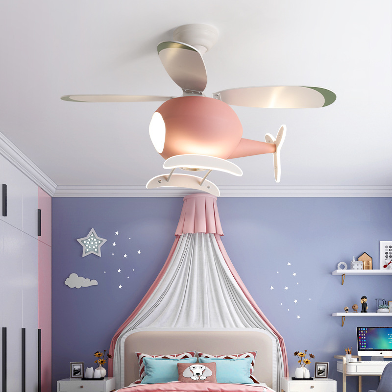 Decor Lighting Lamps - Moderne creatieve cartoon vliegtuigventilatorlamp, eenvoudig decor,