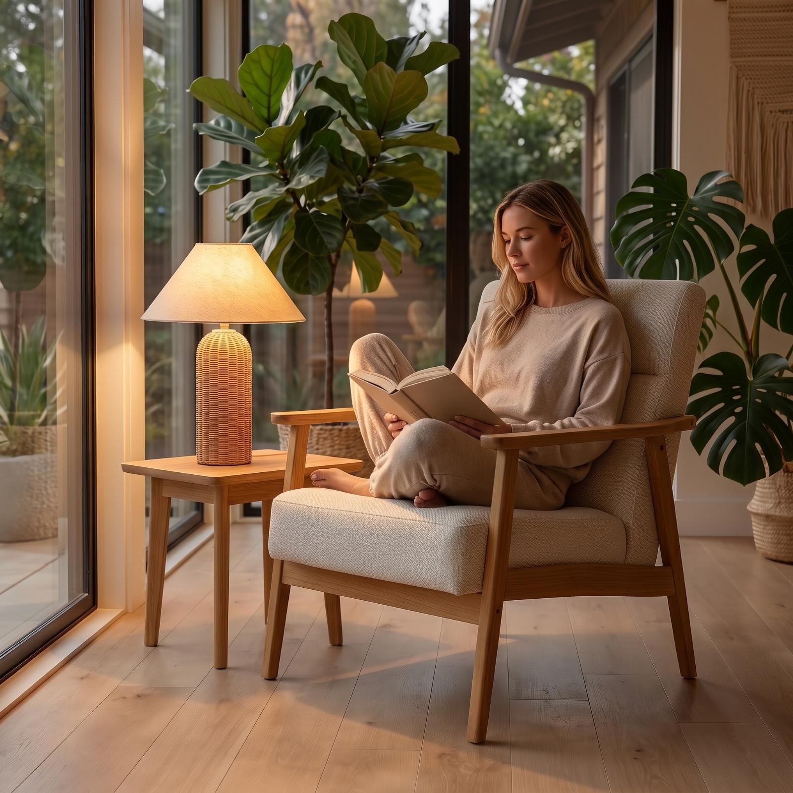Bedlampje met rotan voet en st - Lighting Decor Bedroom recensie en prijs