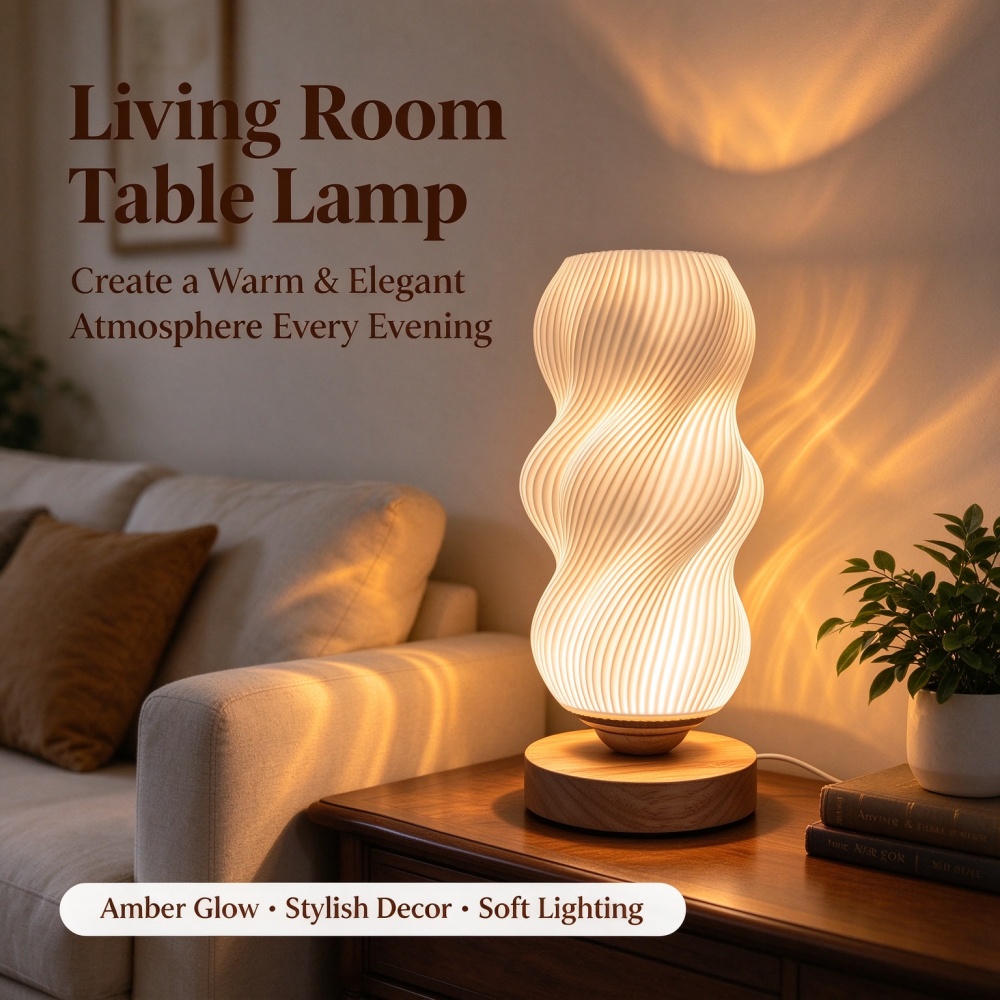 3D-geprinte nachtlamp met golv - Lighting Decor Bedroom recensie en prijs