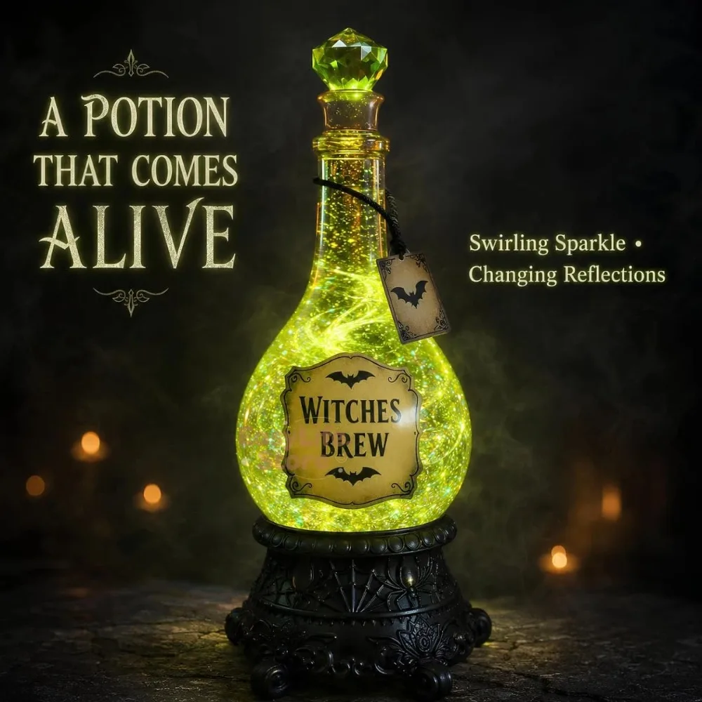Verlichte fles met heksenbrouw - Up Lighting Decor recensie en prijs