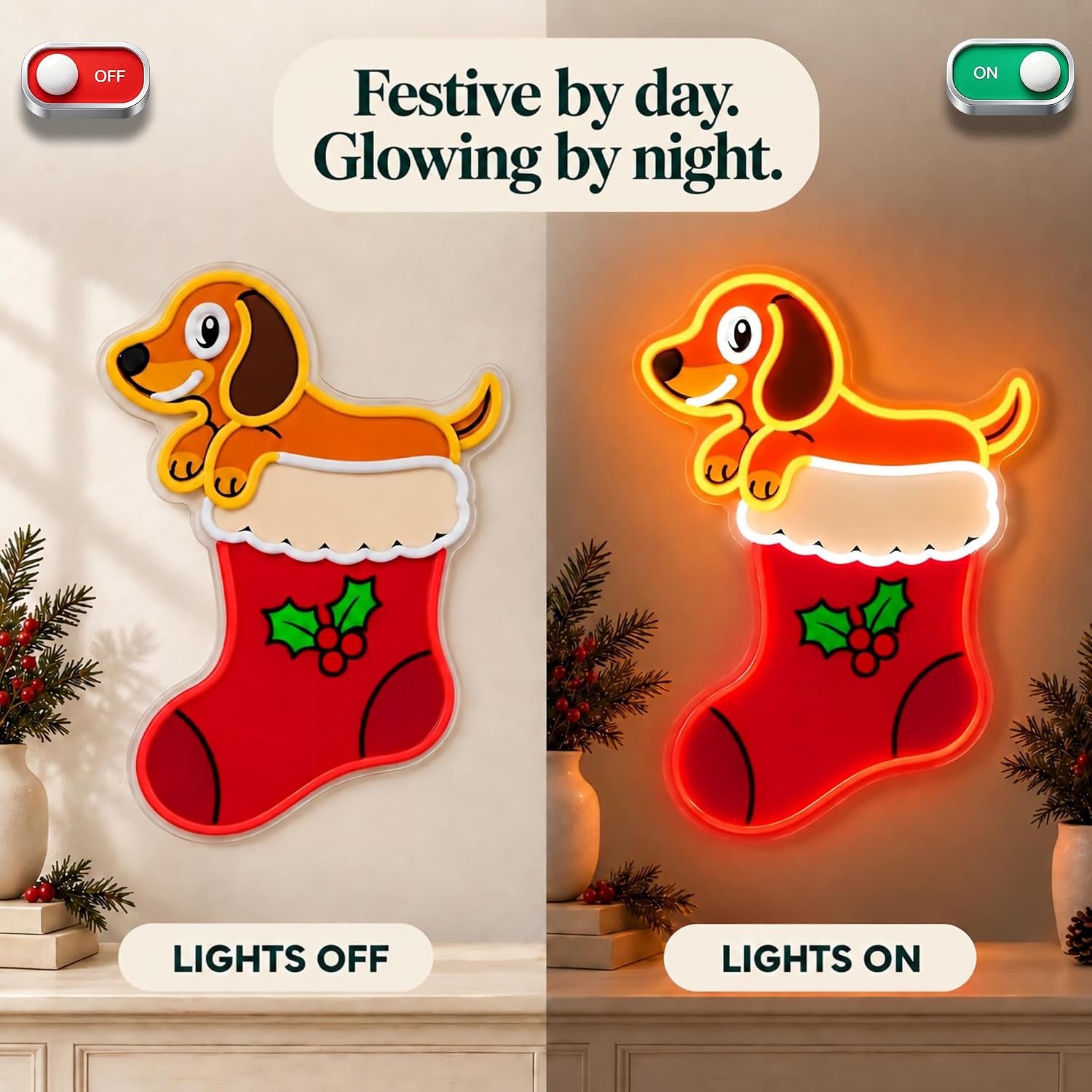 Kerstsok LED Neonbord USB-aang - Lighting Christmas Decor recensie en prijs
