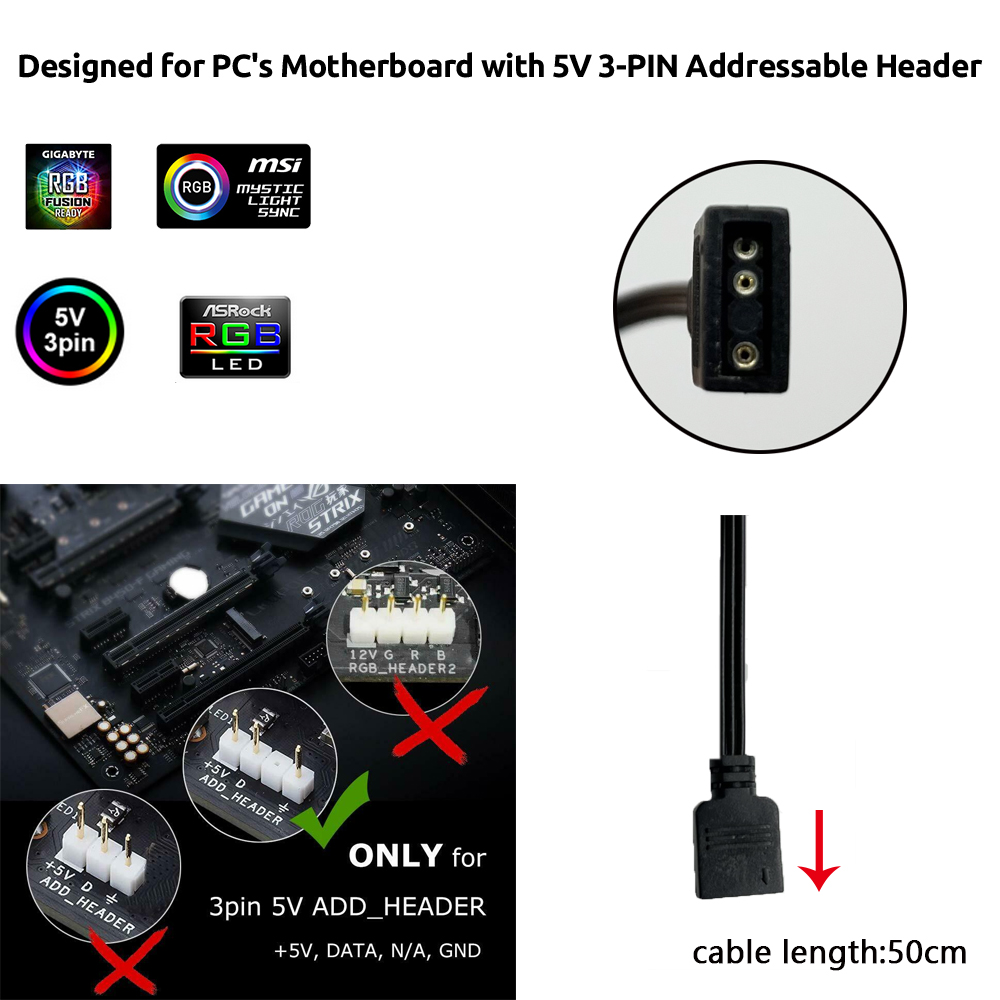 5V ARGB 3-pins header voor Asu - Lighting Decoration Ideas recensie en prijs